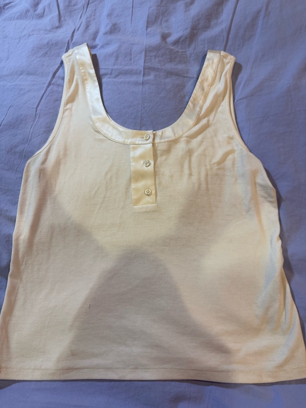 Frame  Cream Henley Tank Top